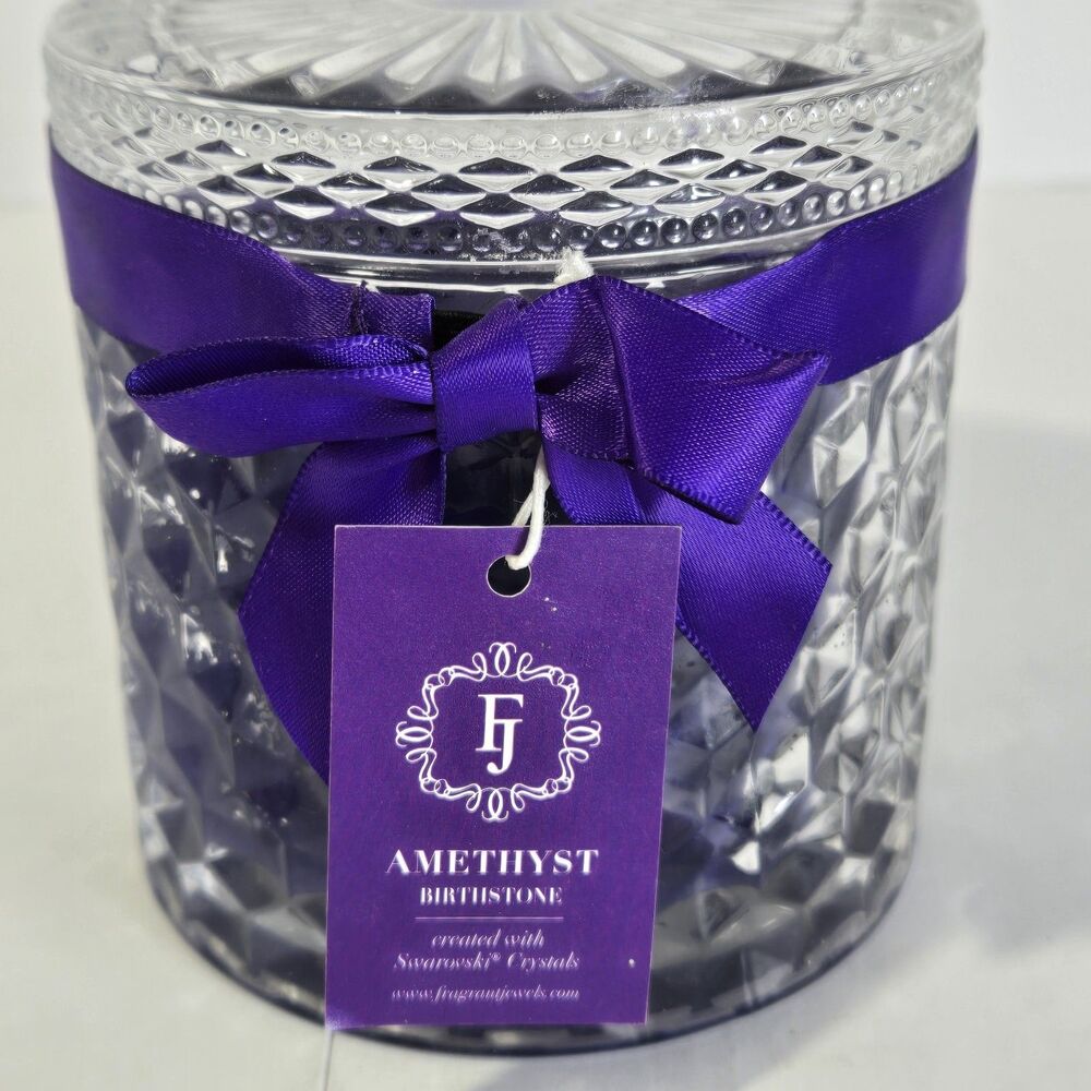 Fragrant Jewels Amethyst Birthstone Candle Swarovski Crystals Purple 11 oz Rare